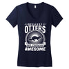 because otters are freaking awesome Women's V-Neck T-Shirt