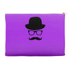 hat wayfarer glasses funny moustache hipster funny geek light tee shir Accessory Pouches