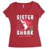 sister shark doo doo doo family matching Women's Triblend Scoop T-shirt