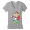 fat Women's V-Neck T-Shirt