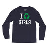 i recycle girls slogan text funny baseball jersey Long Sleeve Shirts
