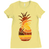 pineapple and beach Ladies Fitted T-Shirt