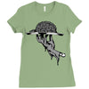 zombie eating brains Ladies Fitted T-Shirt