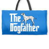 the dogfather dalmatian white Weekender Totes