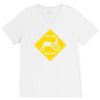 tractor crossing farmer's road warning sign V-Neck Tee