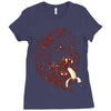 banana eating lion Ladies Fitted T-Shirt