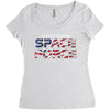 United States Space Force American Flag Women's Triblend Scoop T-shirt