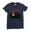 christmas dogs and paws Ladies Fitted T-Shirt