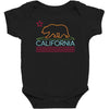 neon sign california republic flag bear Baby Bodysuit