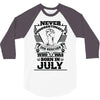 Never Underestimate Dog Rescuer Who Was Born July 3/4 Sleeve Shirt