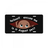 August Peeking Out Baby Boy License Plate