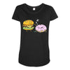 cheeseburger pranks doughnut Maternity Scoop Neck T-shirt