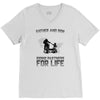 father and son riding partners for life V-Neck Tee