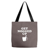 get nogged up funny Tote Bags