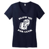 blow me for luck casino Women's V-Neck T-Shirt