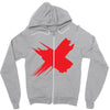 red x Zipper Hoodie