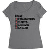 i have 2 daughter Women's Triblend Scoop T-shirt