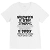 halloween is scary but carcinoid cancer is deadly spread the word help V-Neck Tee