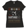 santa sagittarius christmas ugly t shirts Ladies Fitted T-Shirt
