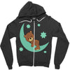 brown sleep Zipper Hoodie