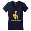 downloading poop Women's V-Neck T-Shirt