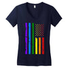 rainbow american flag Women's V-Neck T-Shirt