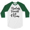badass feminist cat mom 3/4 Sleeve Shirt