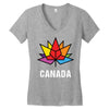 Canada Leaf LGBT Women's V-Neck T-Shirt