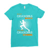 the best grandpas go running Ladies Fitted T-Shirt