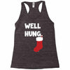 well hung endowed christmas stocking funny Racerback Tank
