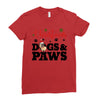 christmas dogs and paws Ladies Fitted T-Shirt