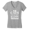 cats make me happy Women's V-Neck T-Shirt