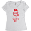 keep calm and game on Women's Triblend Scoop T-shirt
