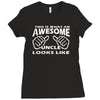 this is what an awesome uncle looks like   mens funny father's day Ladies Fitted T-Shirt