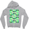 sad alien and daisy nineties grunge pattern Zipper Hoodie