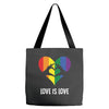 Love Is Love LGBT Rainbow Heart Tote Bags