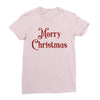 merry christmas red glitter Ladies Fitted T-Shirt