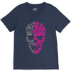 two coloured patterned skull   mens funny V-Neck Tee