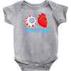 i heart zombies scary eye bloody heart halloween Baby Bodysuit