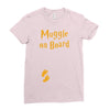 Muggle On Board Orange Ladies Fitted T-Shirt