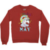 unicorns are born in may cute unicorn Crewneck Sweatshirt