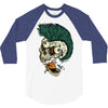 skull punk style 3/4 Sleeve Shirt