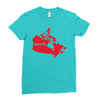 Canada Continent Roots Ladies Fitted T-Shirt