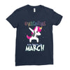 Unicorns are Born in March Dabbing Ladies Fitted T-Shirt