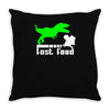 dino fast food  fun Throw Pillow