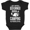 beer drinker camping!! Baby Bodysuit