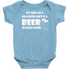 a balanced diet is a beer in each hand Baby Onesie
