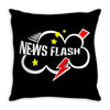 news flash black Throw Pillow