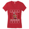 ugly sweater fight christmas t shirts Women's V-Neck T-Shirt