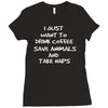 i just want to drink coffee Ladies Fitted T-Shirt